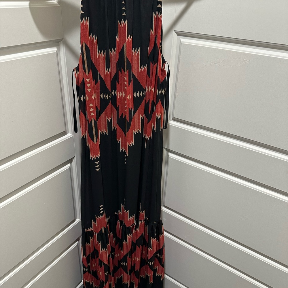 Lauren Ralph Lauren Black and Pink Scoop Neck Sundress